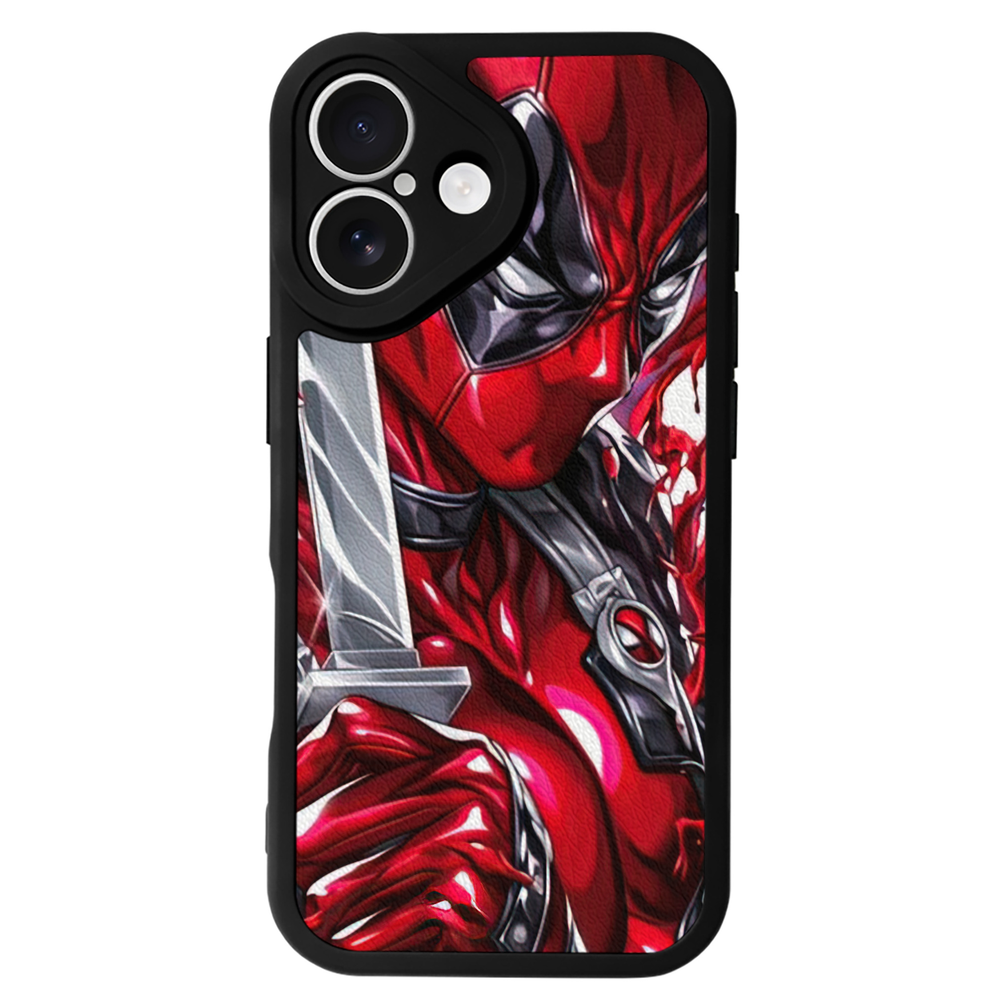 （画像用） Deadpool デッドプール 【iPhone 16シリーズ対応】シリコンスマホケース（レザー調） 材質：シリコン